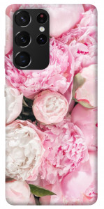 Чехол Pink peonies для Galaxy S21 Ultra