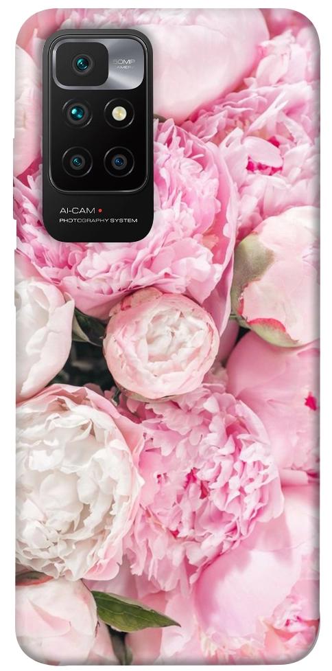 Чохол Pink peonies для Xiaomi Redmi 10