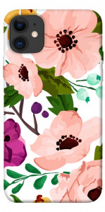 Чехол Акварельные цветы для iPhone 11