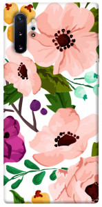 Чехол Акварельные цветы для Galaxy Note 10+ (2019)
