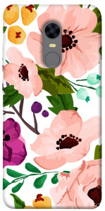 Чехол Акварельные цветы для Xiaomi Redmi 5 Plus