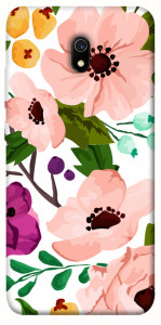Чехол Акварельные цветы для Xiaomi Redmi 8a