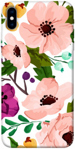 Чохол Акварельні квіти для iPhone XS