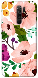 Чехол Акварельные цветы для Xiaomi Redmi 9