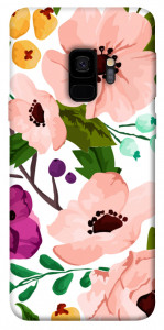 Чехол Акварельные цветы для Galaxy S9