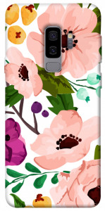 Чехол Акварельные цветы для Galaxy S9+