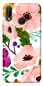 Чехол Акварельные цветы для Huawei P20 Lite