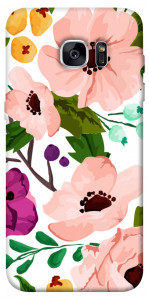 Чехол Акварельные цветы для Galaxy S7 Edge