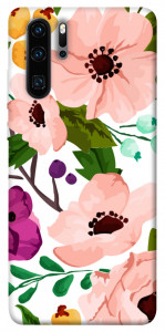 Чехол Акварельные цветы для Huawei P30 Pro