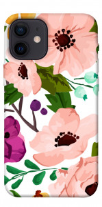 Чохол Акварельні квіти для iPhone 12 mini