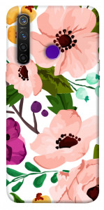 Чехол Акварельные цветы для Realme 5 Pro