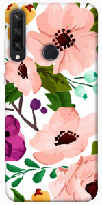 Чехол Акварельные цветы для Huawei Y6p
