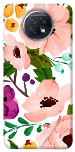 Чехол Акварельные цветы для Xiaomi Redmi Note 9T