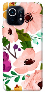 Чехол Акварельные цветы для Xiaomi Mi 11