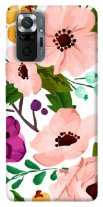 Чехол Акварельные цветы для Xiaomi Redmi Note 10 Pro