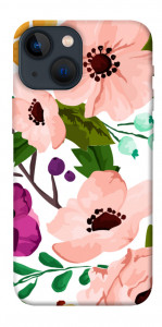 Чехол Акварельные цветы для iPhone 13 mini