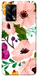 Чехол Акварельные цветы для Oppo A74 4G