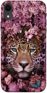 Чохол Леопард у квітах для iPhone XR