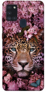 Чехол Леопард в цветах для Galaxy A21s (2020)
