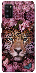 Чехол Леопард в цветах для Galaxy A41 (2020)
