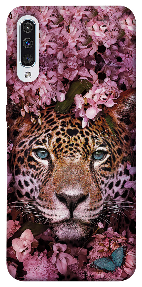 Чехол Леопард в цветах для Galaxy A50 (2019)