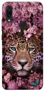 Чохол Леопард у квітах для Xiaomi Redmi Note 7