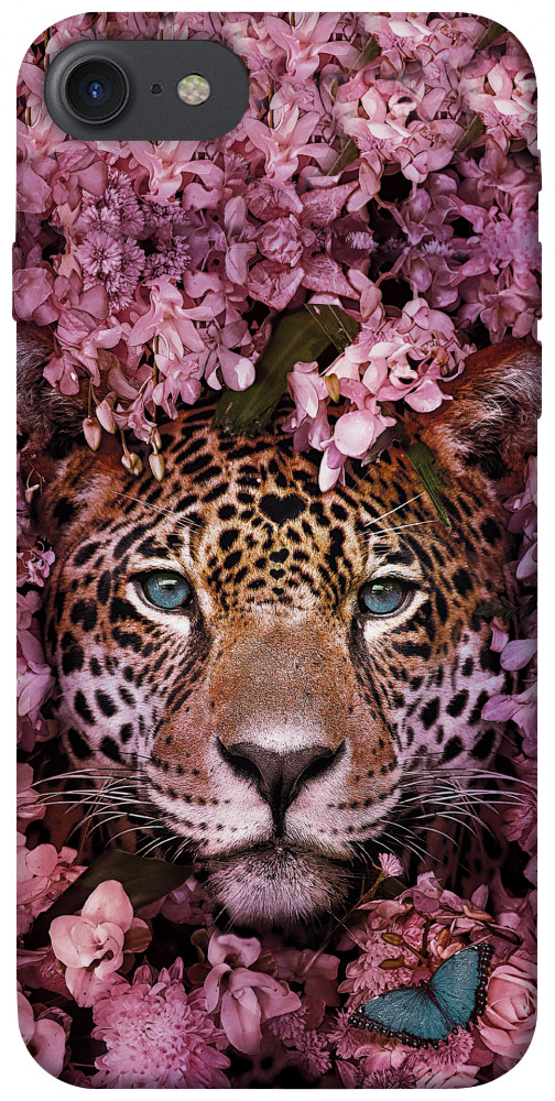 Чохол Леопард у квітах для iPhone 8