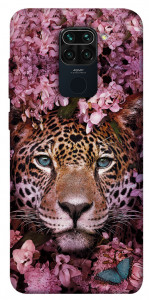 Чехол Леопард в цветах для Xiaomi Redmi Note 9