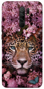 Чехол Леопард в цветах для Xiaomi Redmi 9