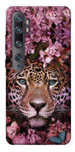 Чехол Леопард в цветах для Xiaomi Mi Note 10 Pro