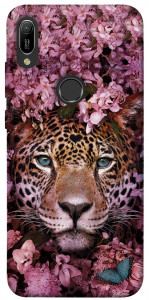 Чехол Леопард в цветах для Huawei Y6 (2019)