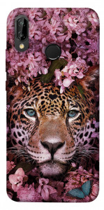 Чехол Леопард в цветах для Huawei P20 Lite
