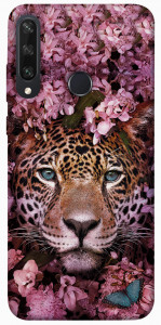 Чохол Леопард у квітах для Huawei Y6p