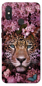 Чехол Леопард в цветах для Xiaomi Mi 8