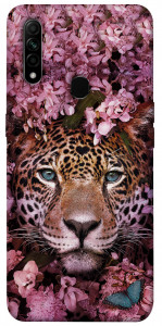 Чохол Леопард у квітах для Oppo A31