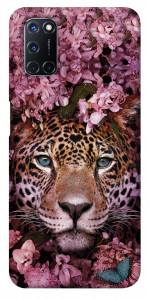 Чехол Леопард в цветах для Oppo A52