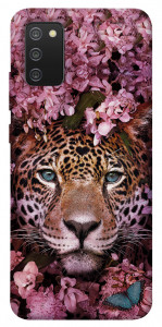 Чехол Леопард в цветах для Galaxy A02s