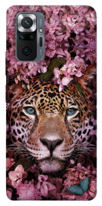 Чехол Леопард в цветах для Xiaomi Redmi Note 10 Pro