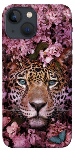 Чехол Леопард в цветах для iPhone 13 mini