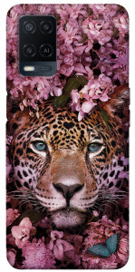 Чехол Леопард в цветах для Oppo A54 4G