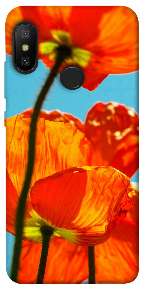 Чехол Яркие маки для Xiaomi Redmi 6 Pro