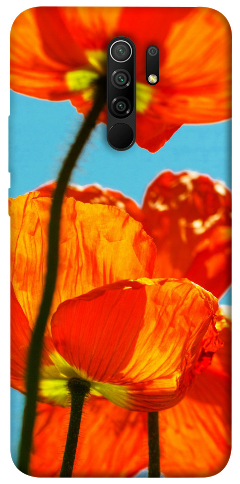 Чохол Яскраві маки для Xiaomi Redmi 9
