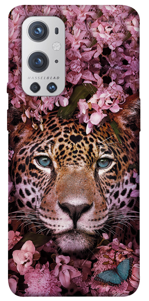 Чехол Леопард в цветах для Oneplus 9 pro