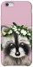 Чехол Raccoon in flowers для iPhone 6