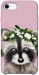 Чехол Raccoon in flowers для iPhone SE (2020)