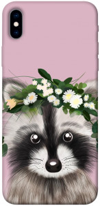 Чехол Raccoon in flowers для iPhone XS Max