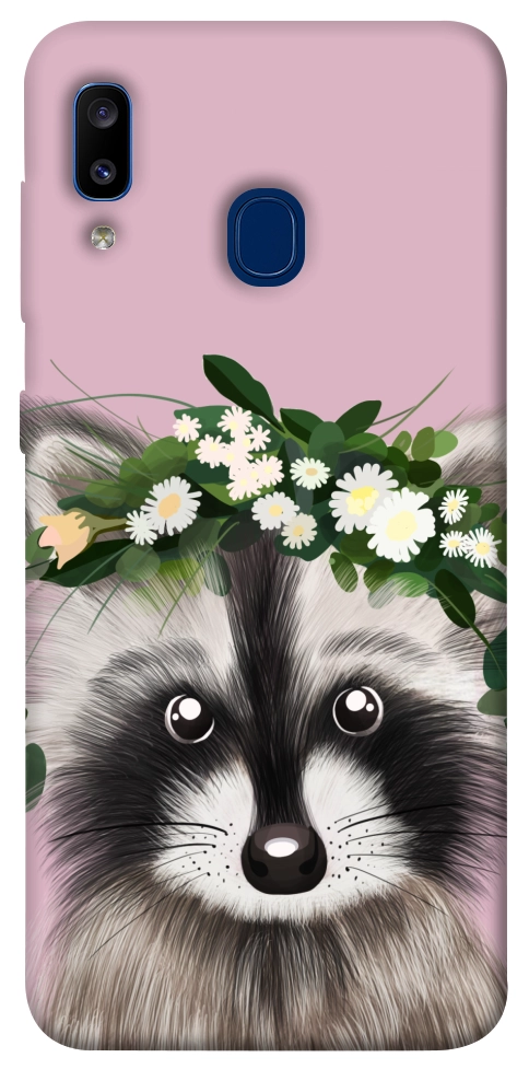 Чехол Raccoon in flowers для Galaxy A20 (2019)