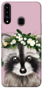 Чехол Raccoon in flowers для Galaxy A20s (2019)