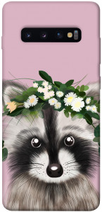 Чохол Raccoon in flowers для Galaxy S10 Plus (2019)