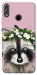 Чохол Raccoon in flowers для Huawei Honor 8X